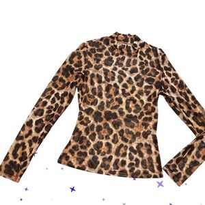 Leopard Print Long Sleeve Top